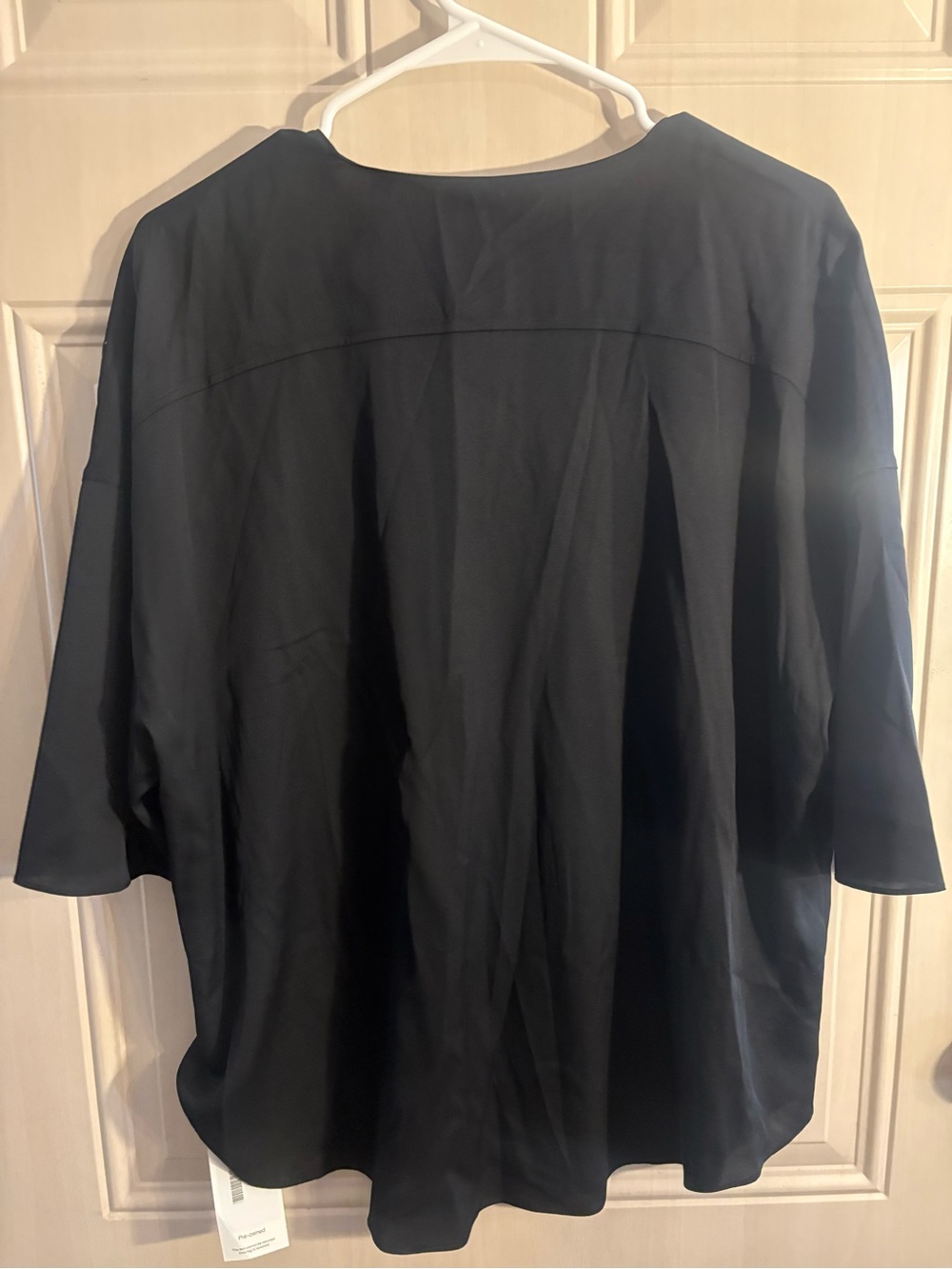 Vince Black V-Neck Blouse women’s XL silk blend Dressy Work Casual Preppy - Picture 4 of 8